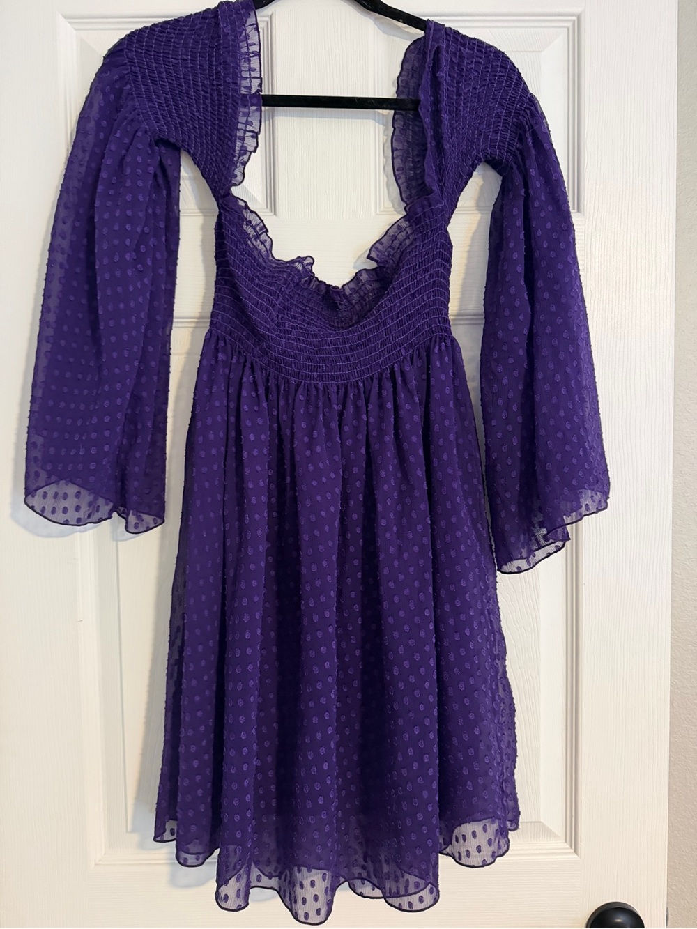 Betsey Johnson Vintage Purple Polkadot Babydoll Dress
